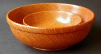 "Nested" She Oak bowls - 
	These bowls were turned from the one block of She Oak. The centre was