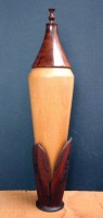 Elegant Lidded Box - 
	This elegant box was turned and carved from Western Australian Jarrah