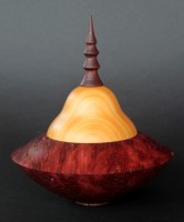Three States - 
	This lidded bowl was made from timbers from three Australian states; 